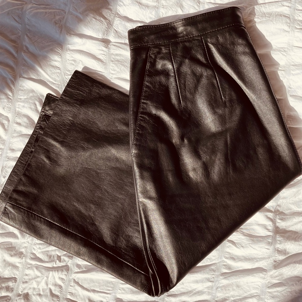 80’s Black leather skirt